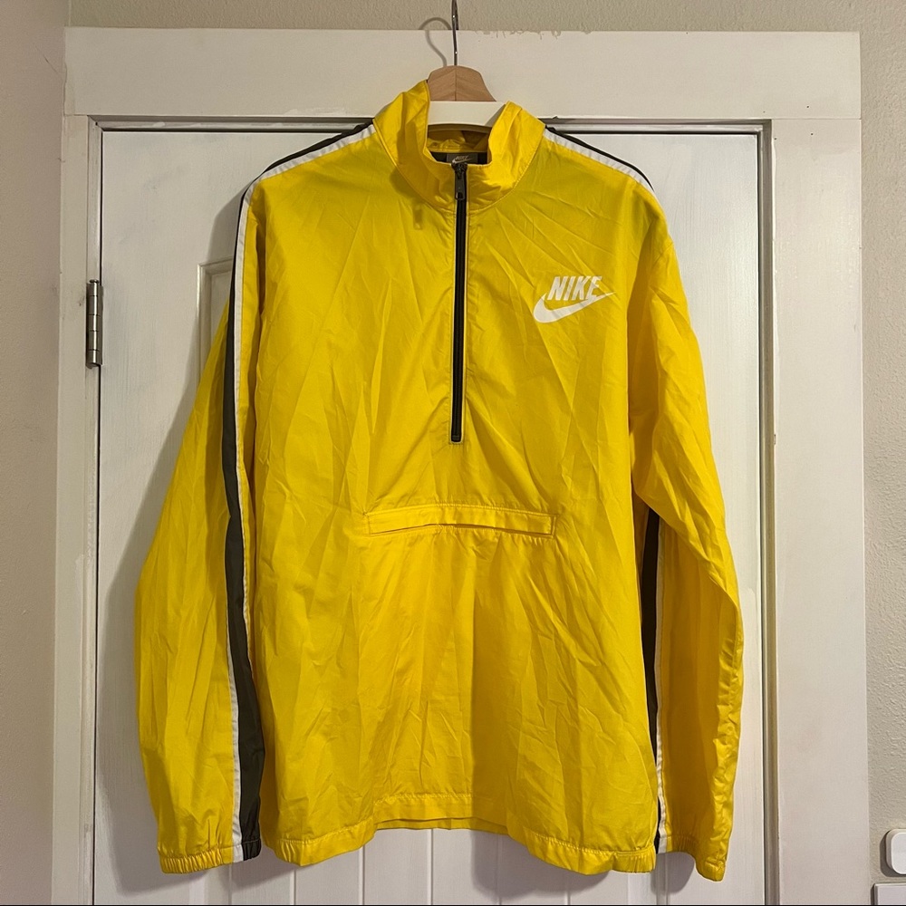 Nike swoosh half zipper windbreaker (yellow)